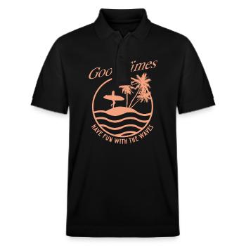 Vacances d’été Surfer Design - Polo PREPSTER bio Stanley/Stella Unisexe - noir - Devant - Roxy (174cm) & Andy (188cm)