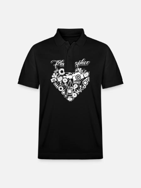 Photographer Photographer Heart - Stanley/Stella Unisex Organic Polo Shirt PREPSTER - black