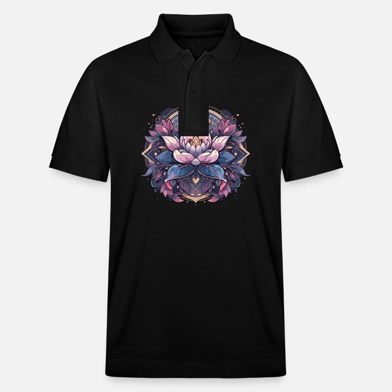 Méditation Fleur de Lotus - Polo PREPSTER bio Stanley/Stella Unisexe - noir