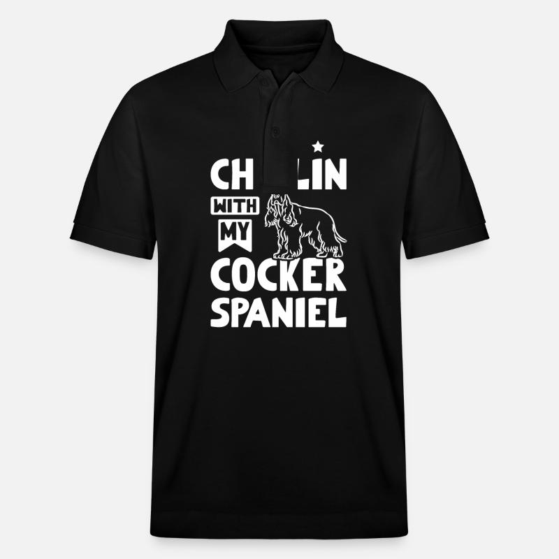 Chillin with my cocker spaniel - Stanley/Stella Unisex Bio-Poloshirt PREPSTER - Schwarz