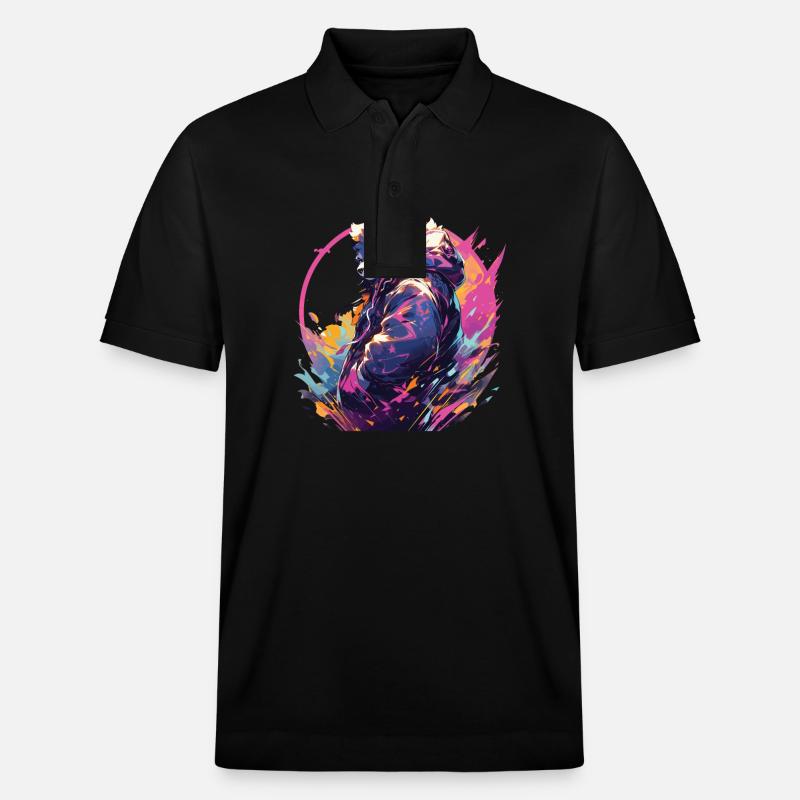 Panda Cool Panda Ours Pandas - Polo PREPSTER bio Stanley/Stella Unisexe - noir