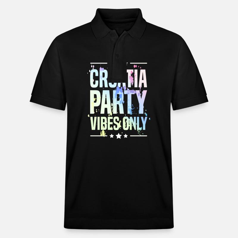 Croatie Party Vibes - Polo PREPSTER bio Stanley/Stella Unisexe - noir