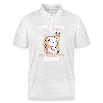 Lapin Lapin Animal Lapin - Polo PREPSTER bio Stanley/Stella Unisexe - blanc chiné - Devant - Roxy (174cm) & Andy (188cm)