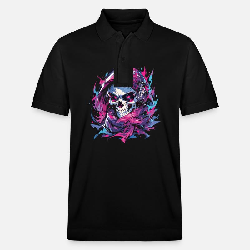 Crâne Crâne Crânes Crâne Squelette - Polo PREPSTER bio Stanley/Stella Unisexe - noir