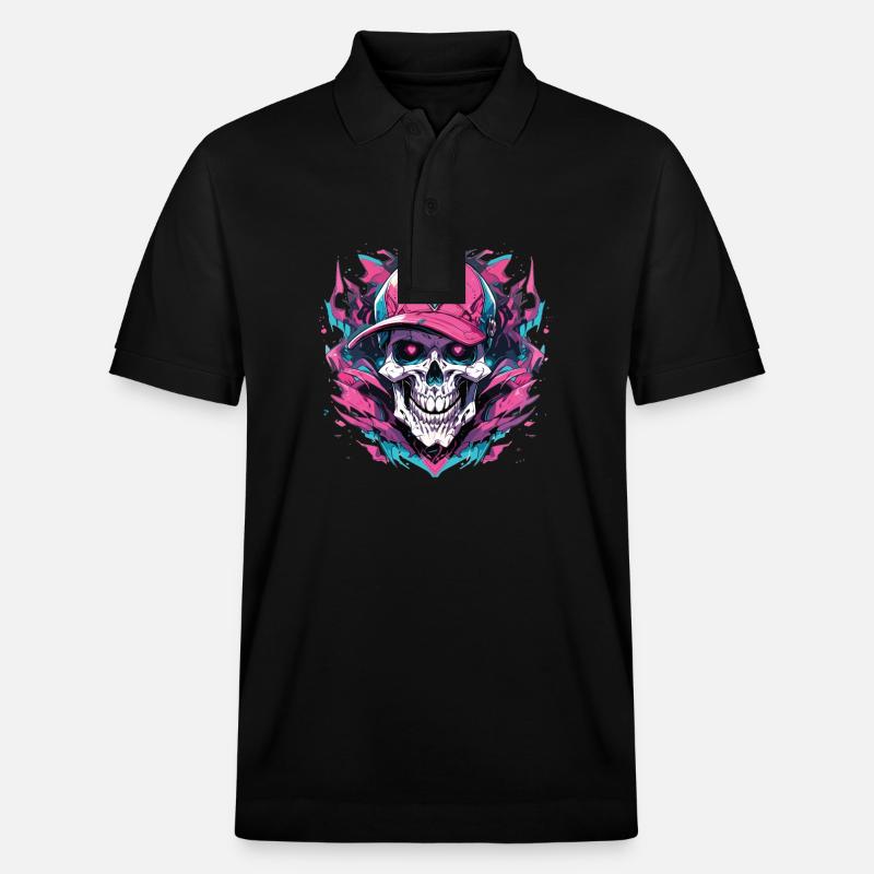 Crâne Crâne Crânes Crâne Squelette - Polo PREPSTER bio Stanley/Stella Unisexe - noir
