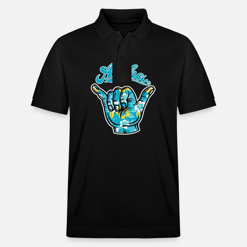 4 Aloha Shaka - Polo PREPSTER bio Stanley/Stella Unisexe - noir