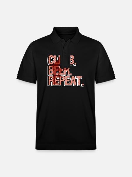 Climbing Climb Beer Repeat - Stanley/Stella Unisex Organic Polo Shirt PREPSTER - black