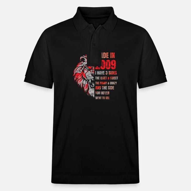 2009 Birthday Lion made in - Polo PREPSTER bio Stanley/Stella Unisexe - noir