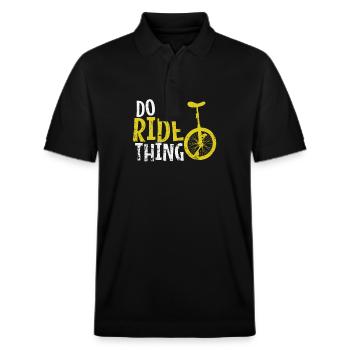 Do the Ride Thing Einrad Hobby Sport - Stanley/Stella Unisex Bio-Poloshirt PREPSTER - Schwarz - Vorne - Roxy (174cm) & Andy (188cm)