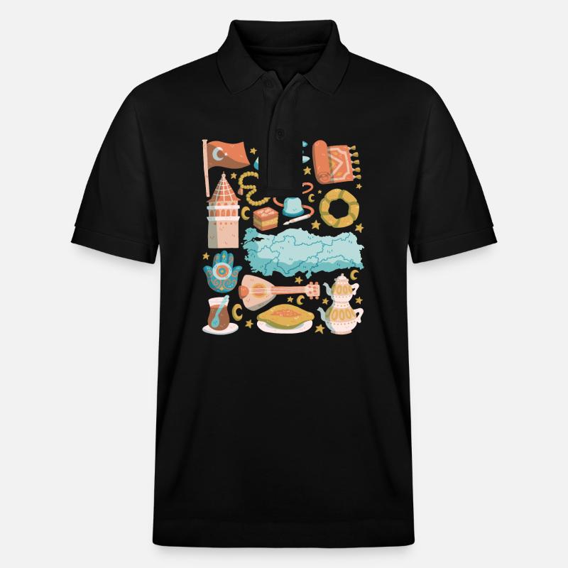 Turkey - Stanley/Stella Unisex Organic Polo Shirt PREPSTER - black