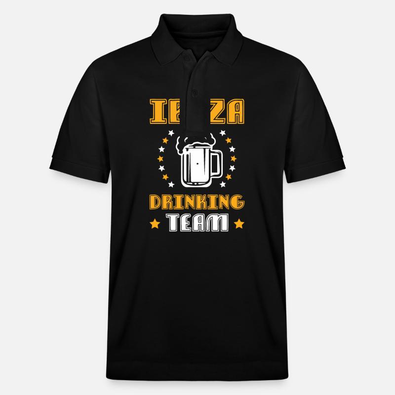 Ibiza Drinking Team - Stanley/Stella Unisex Bio-Poloshirt PREPSTER - Schwarz