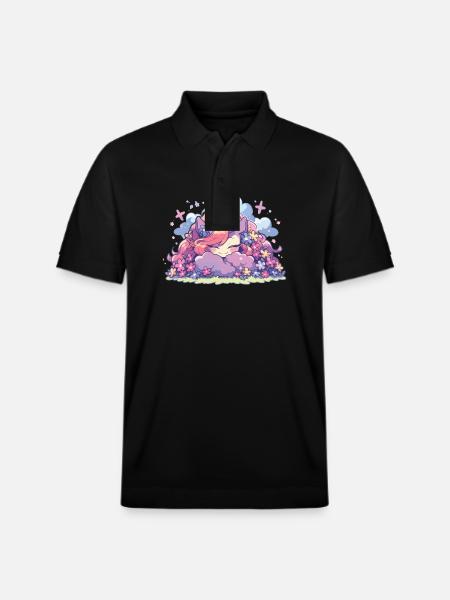 Einhörner Regenbogen Einhorn Regenbogen - Stanley/Stella Unisex Bio-Poloshirt PREPSTER - Schwarz