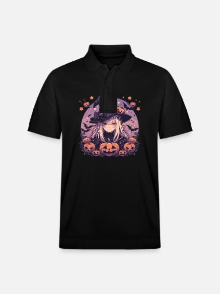 Hekse Halloween Heks Græskar Halloween Party - Stanley/Stella PREPSTER økologisk unisex poloshirt - sort