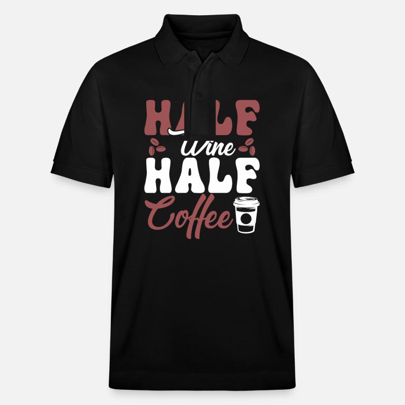 Halb Wein Halb Kaffee - Stanley/Stella Unisex Bio-Poloshirt PREPSTER - Schwarz