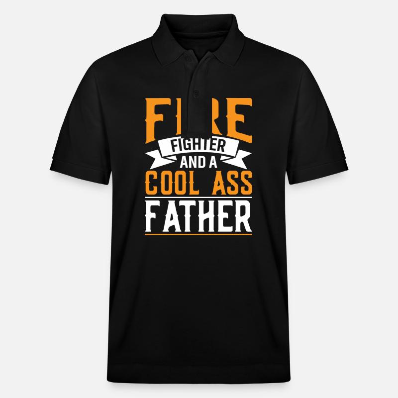 Pompier et papa cool - Polo PREPSTER bio Stanley/Stella Unisexe - noir