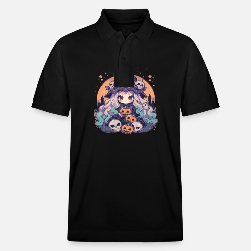Hexe Helloween Kürbis Helloween Hexen - Stanley/Stella Unisex Bio-Poloshirt PREPSTER - Schwarz