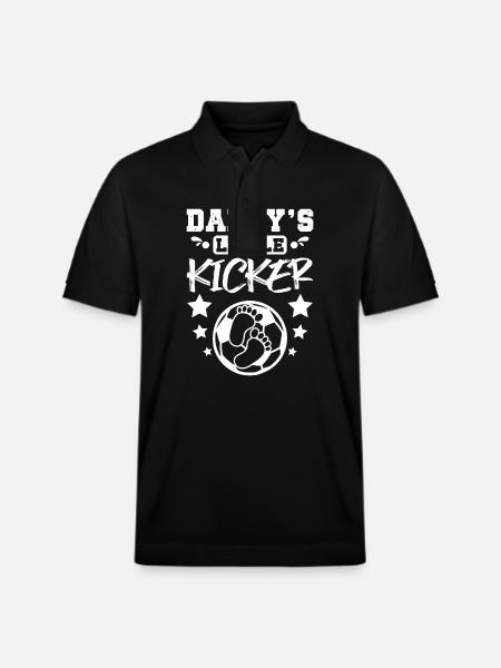 Pregnancy Soccer Daddy's little kicker - Stanley/Stella Unisex Organic Polo Shirt PREPSTER - black