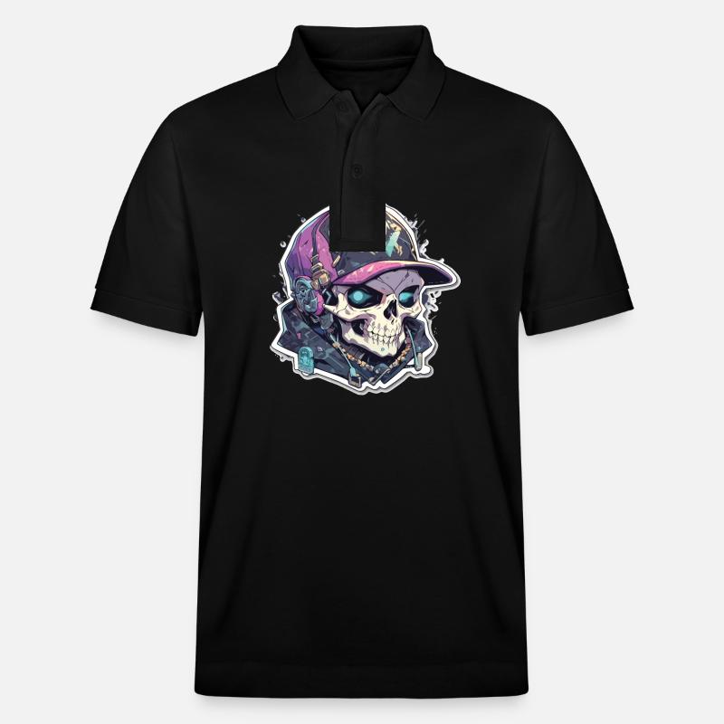 Totenkopf - Stanley/Stella Unisex Bio-Poloshirt PREPSTER - Schwarz