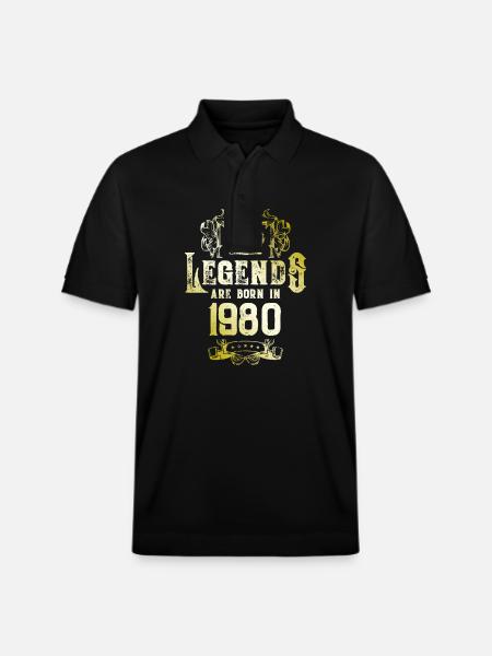1980 Legends Birthday - Stanley/Stella Unisex Organic Polo Shirt PREPSTER - black
