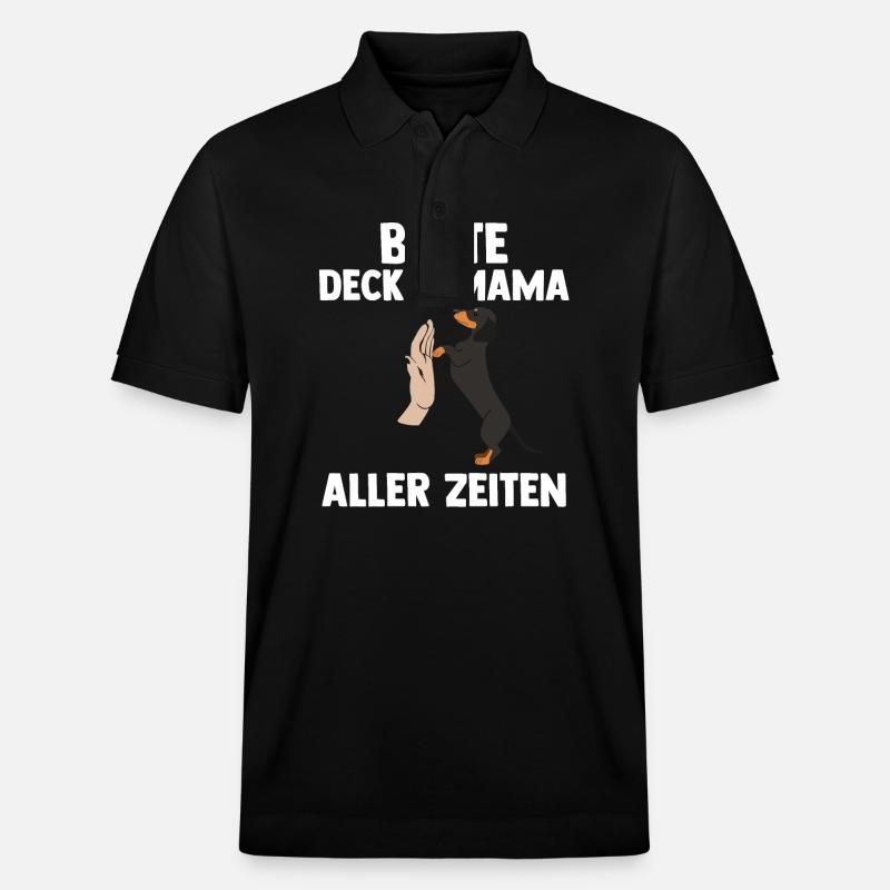 Hund Mutter Mama Dackel - Stanley/Stella Unisex Bio-Poloshirt PREPSTER - Schwarz