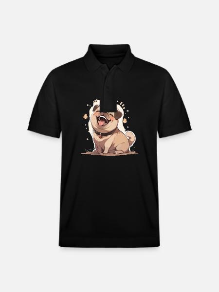 Pug Pug Dog Pug Gifts Pug Lovers - Stanley/Stella Unisex Organic Polo Shirt PREPSTER - black