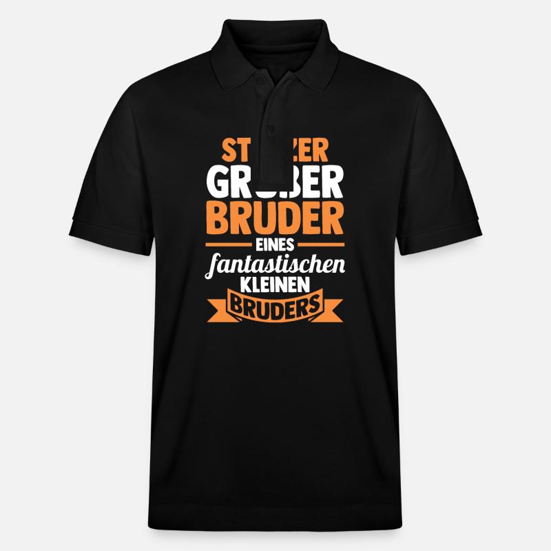 Geschwister Brüder Bruder - Stanley/Stella Unisex Bio-Poloshirt PREPSTER - Schwarz