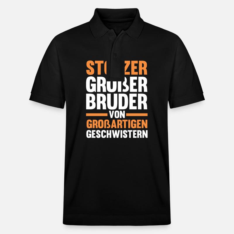 Geschwister Brüder Bruder - Stanley/Stella Unisex Bio-Poloshirt PREPSTER - Schwarz