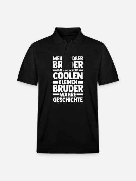 Geschwister Brüder Bruder - Stanley/Stella Unisex Bio-Poloshirt PREPSTER - Schwarz