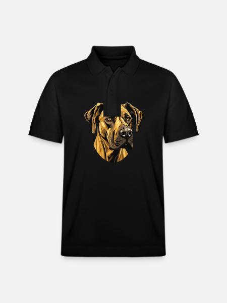 Great Dane Dog Portrait - Stanley/Stella Unisex Organic Polo Shirt PREPSTER - black