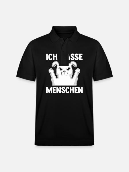 Hund Ich Hasse Menschen - Stanley/Stella Unisex Bio-Poloshirt PREPSTER - Schwarz