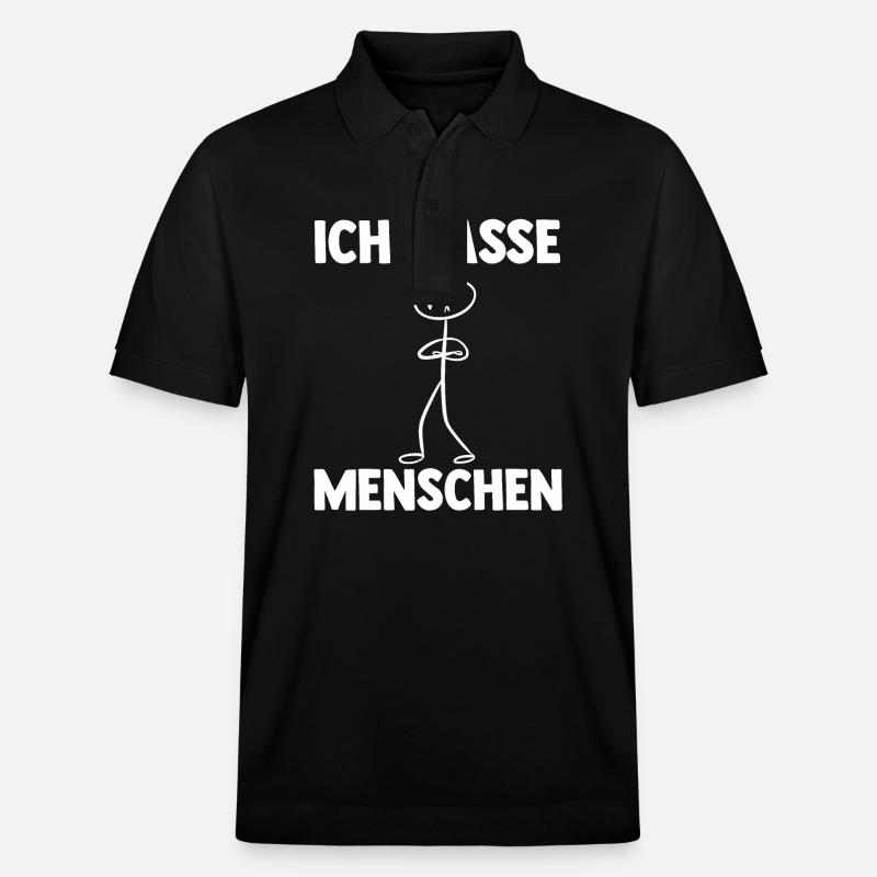Ich Hasse Menschen - Stanley/Stella Unisex Bio-Poloshirt PREPSTER - Schwarz