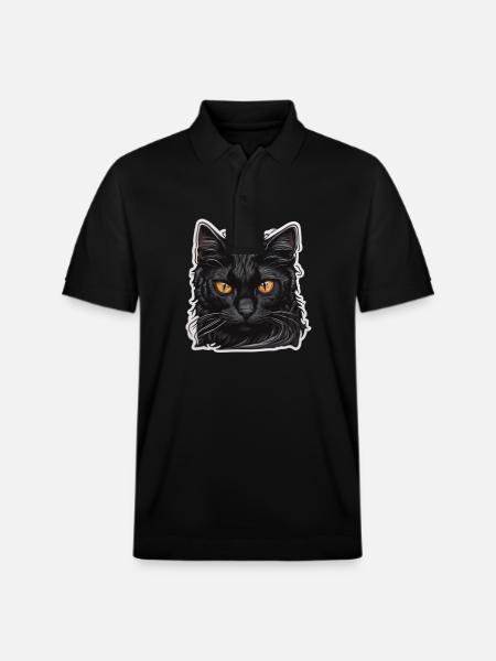 Chat noir - Polo PREPSTER bio Stanley/Stella Unisexe - noir