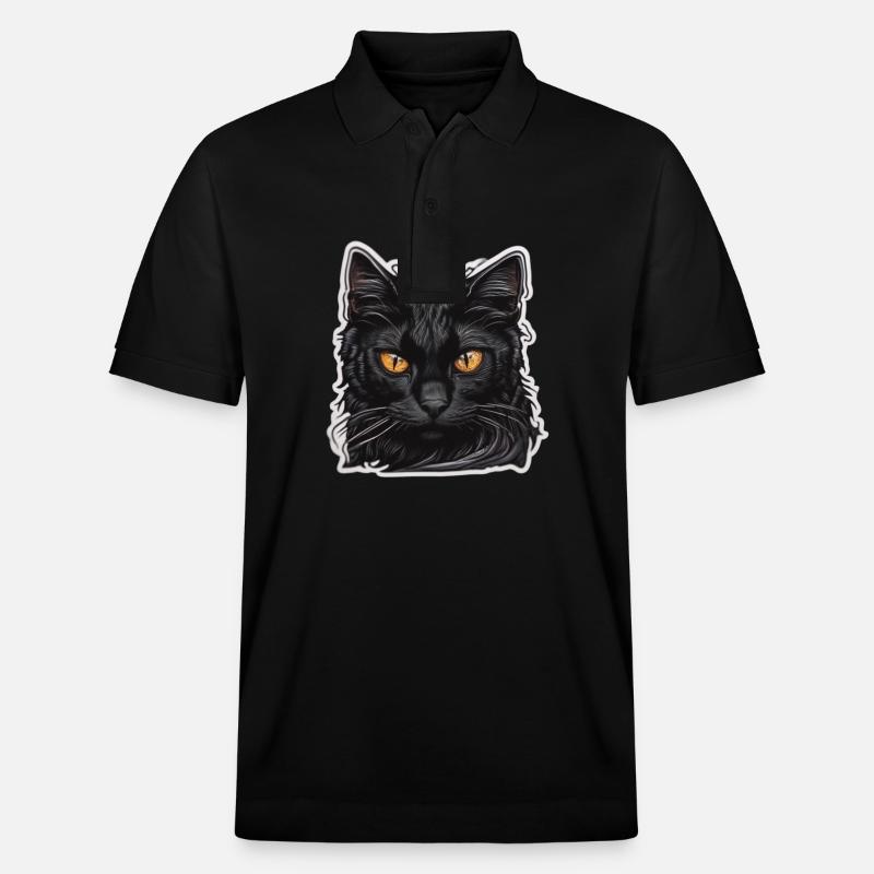 Schwarze Katze - Stanley/Stella Unisex Bio-Poloshirt PREPSTER - Schwarz
