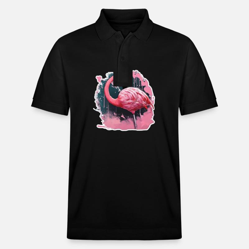 Flamants roses - Polo PREPSTER bio Stanley/Stella Unisexe - noir