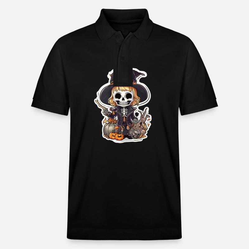 Skeleton Helloween Skull Skeleton Costume - Polo PREPSTER bio Stanley/Stella Unisexe - noir