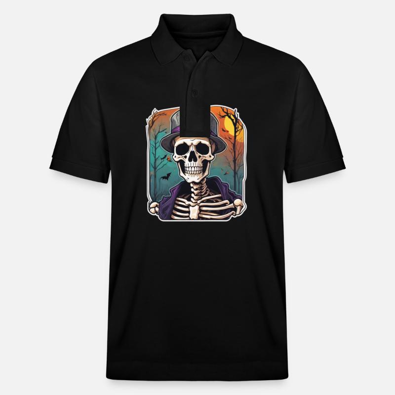 Skeleton Helloween Skull Skeleton Costume - Polo PREPSTER bio Stanley/Stella Unisexe - noir