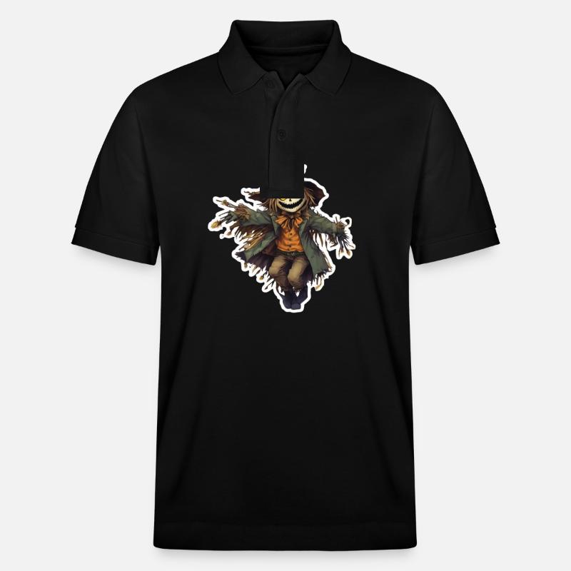 Vogelscheuche Hellowween Vogelscheuchen Kostüm - Stanley/Stella Unisex Bio-Poloshirt PREPSTER - Schwarz
