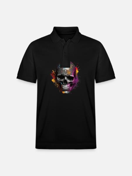 Skulls Skull Skull Skull Bones - Stanley/Stella Unisex Organic Polo Shirt PREPSTER - black