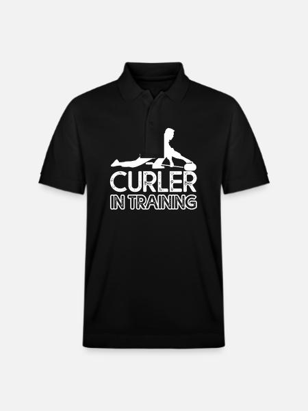 Curling Curler in Training - Stanley/Stella Unisex Organic Polo Shirt PREPSTER - black