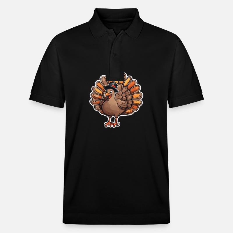 Truthahn Thanksgiving - Stanley/Stella Unisex Bio-Poloshirt PREPSTER - Schwarz
