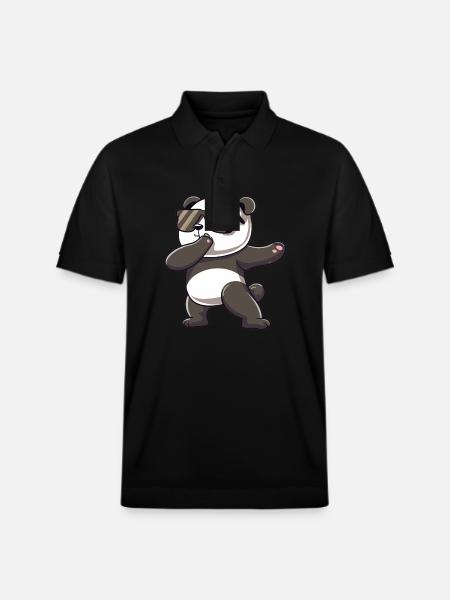 Panda Dabbing Panda Pandaer Panda Baby - Stanley/Stella PREPSTER økologisk unisex poloshirt - sort