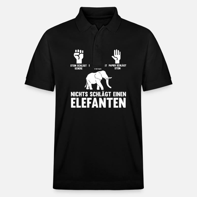 Elefant Elefanten - Stanley/Stella Unisex Bio-Poloshirt PREPSTER - Schwarz