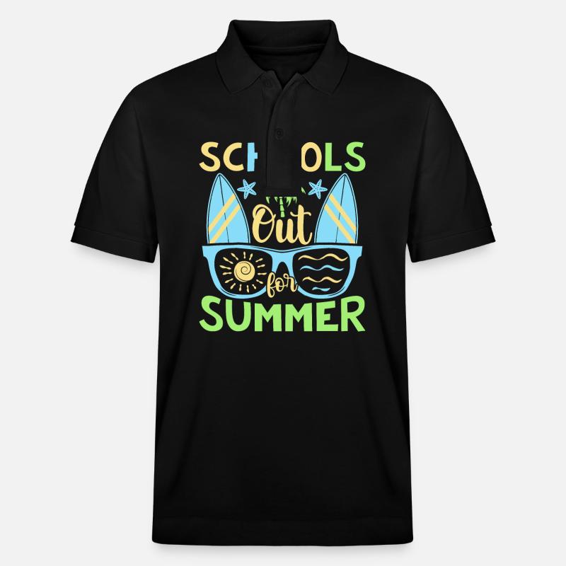 Pas d’école en été - Polo PREPSTER bio Stanley/Stella Unisexe - noir