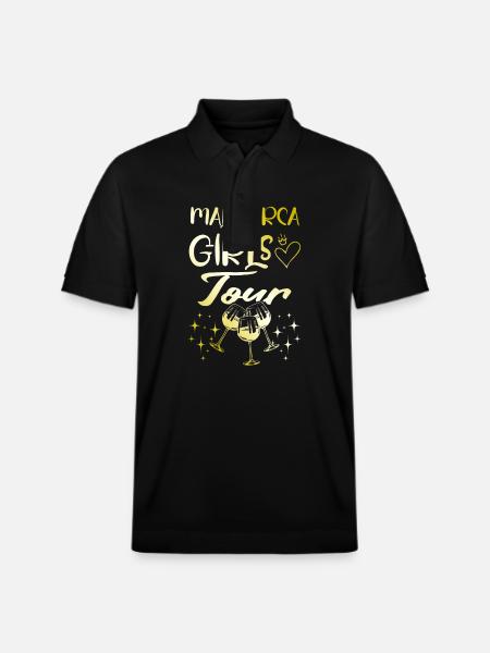 Mallorca Girls Tour Gold - Stanley/Stella Unisex Organic Polo Shirt PREPSTER - black