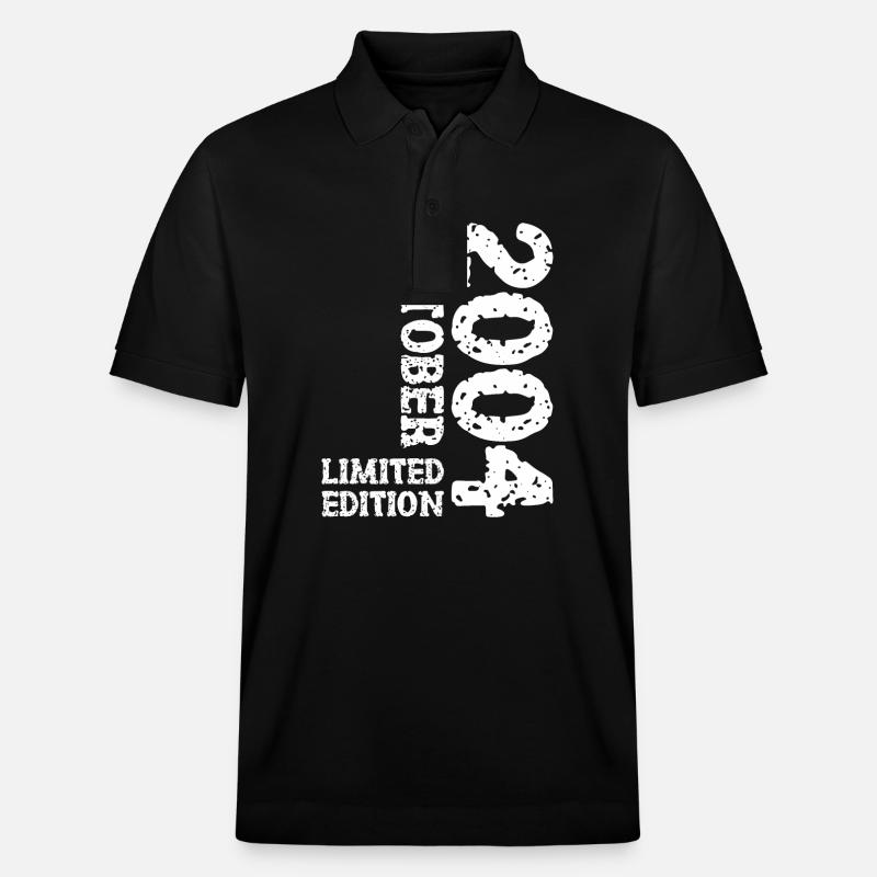2004 Oktober Limited Edition 19. Geburtstag Deko - Stanley/Stella Unisex Bio-Poloshirt PREPSTER - Schwarz