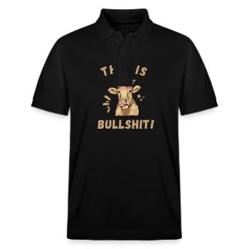 This Is Bullshit - Stanley/Stella Unisex Organic Polo Shirt PREPSTER - black - Front - Roxy (174cm) & Andy (188cm)