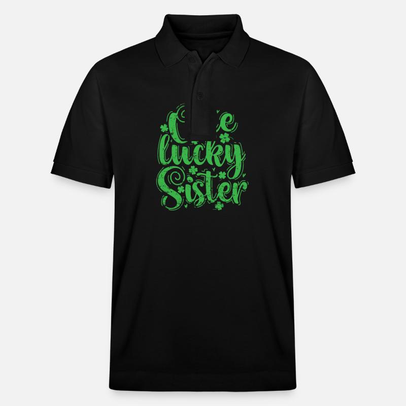 Une sœur chanceuse Saint-Patrick - Polo PREPSTER bio Stanley/Stella Unisexe - noir