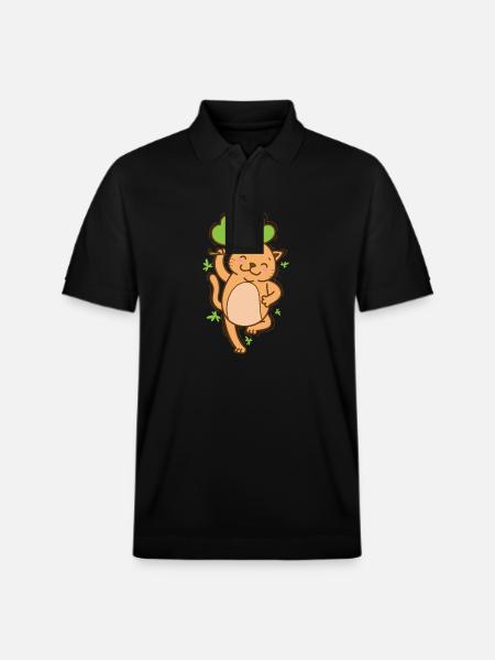 Chat avec trèfle Saint-Patrick - Polo PREPSTER bio Stanley/Stella Unisexe - noir