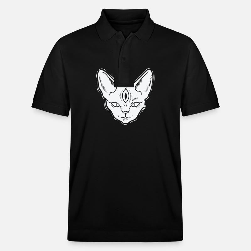 Chat d’horreur de style gothique - Polo PREPSTER bio Stanley/Stella Unisexe - noir