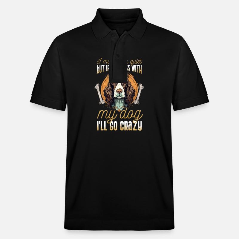 Hunderasse Englisch Springer-Spaniel - Stanley/Stella Unisex Bio-Poloshirt PREPSTER - Schwarz